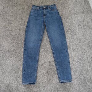 American Eagle Womens Skinny Leg Jeans Blue Stretch Mid Rise Size 0 Long